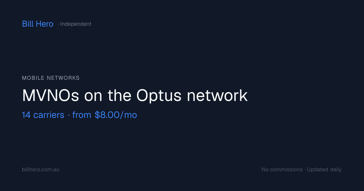 MVNOs on the Optus Network in Australia | Bill Hero | Bill Hero